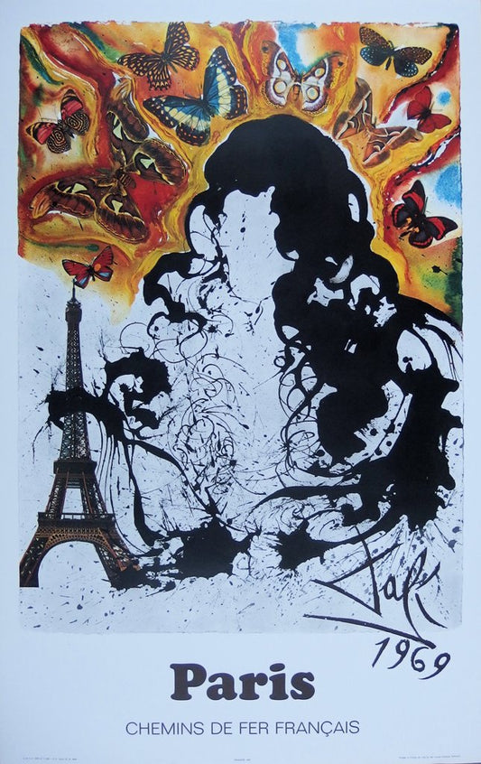 Salvador DALI : Paris, Lithographie originale signée - SNCF Grand Modèle