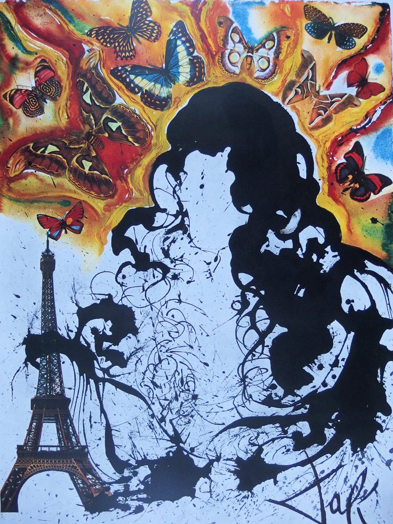 Salvador DALI : Paris, Lithographie originale signée - SNCF Grand Modèle