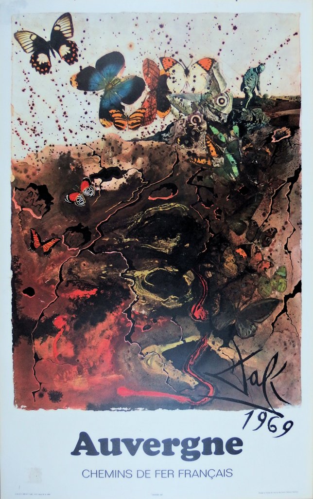 Salvador DALI : Auvergne - Lithographie originale signée, SNCF Grand Modèle