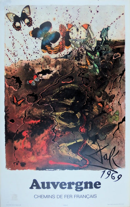 Salvador DALI : Auvergne - Lithographie originale signée, SNCF Grand Modèle