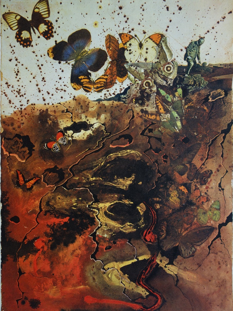 Salvador DALI : Auvergne - Lithographie originale signée SNCF, Suite Papillon