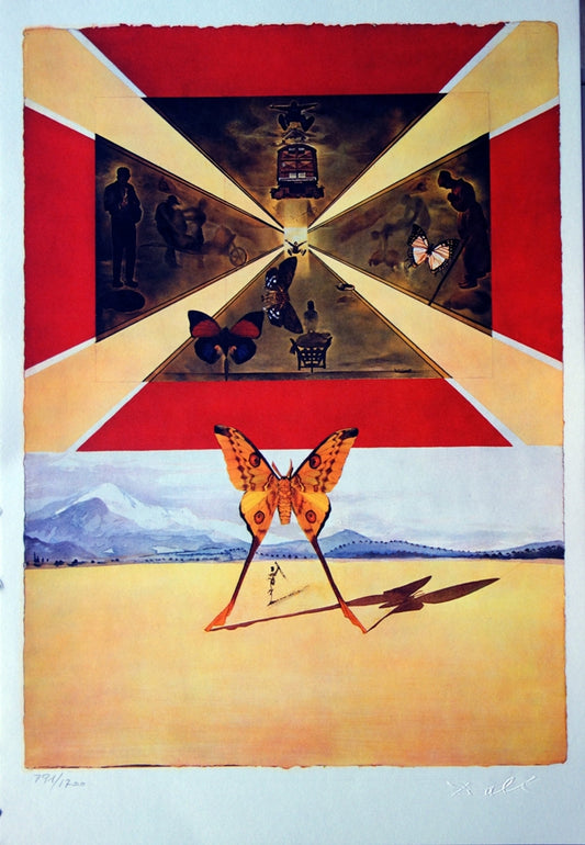 Salvador DALI : Roussillon - Lithographie originale signée SNCF, Suite Papillon