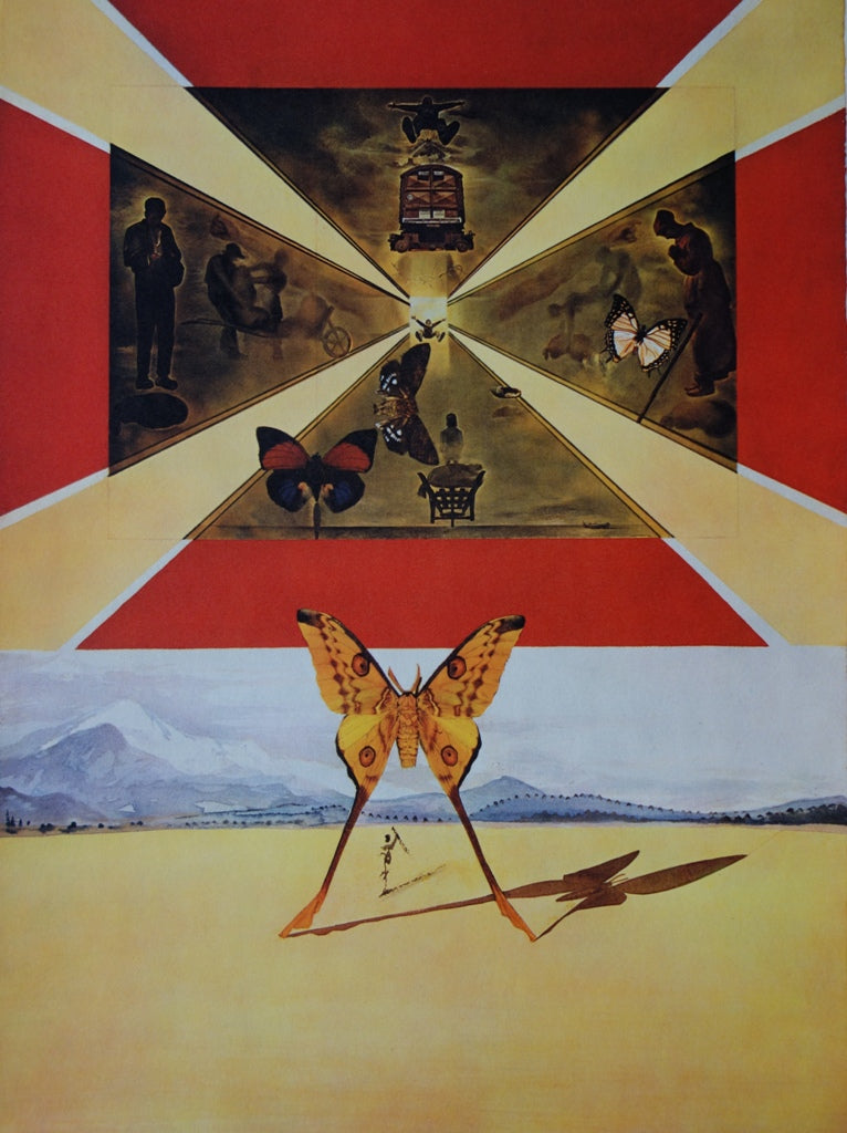 Salvador DALI : Roussillon - Lithographie originale signée SNCF, Suite Papillon