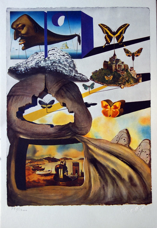 Salvador DALI : Normandie - Lithographie originale signée SNCF, Suite Papillon