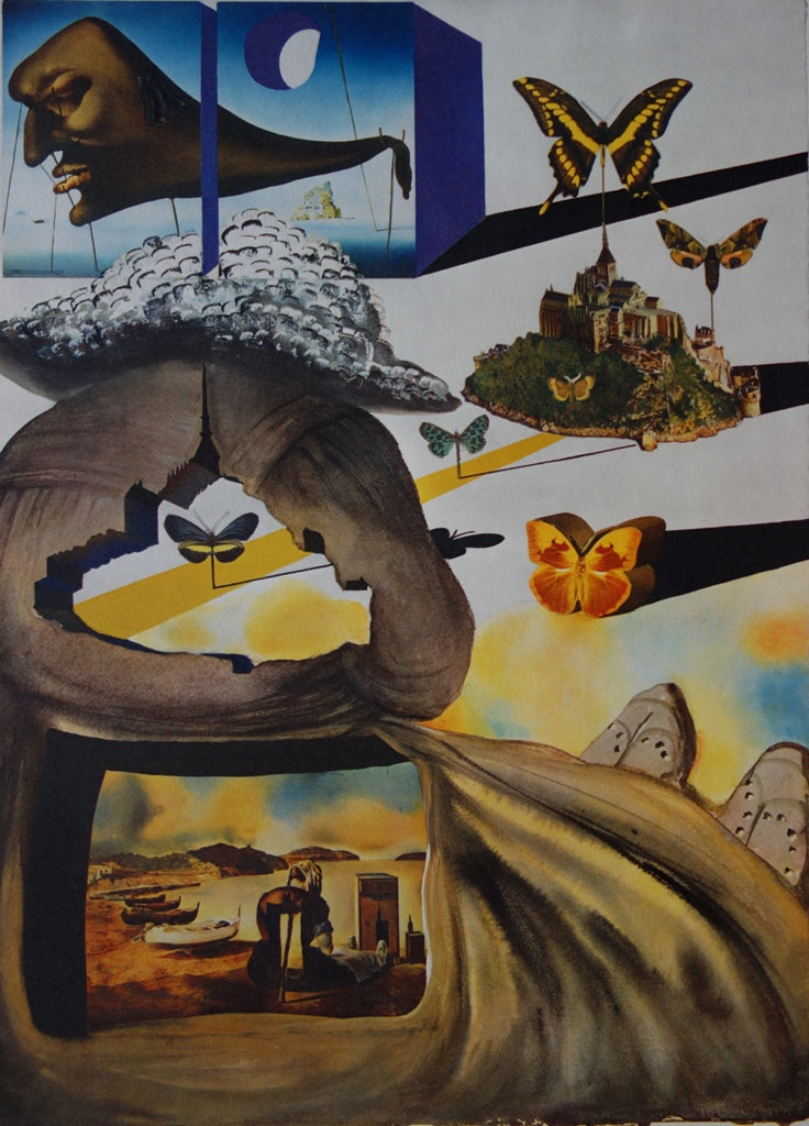 Salvador DALI : Normandie - Lithographie originale signée SNCF, Suite Papillon