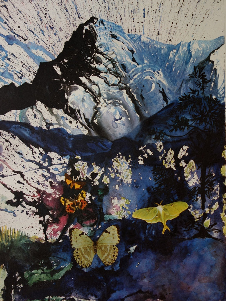 Salvador DALI : Alpes - Lithographie originale signée SNCF, Suite Papillon