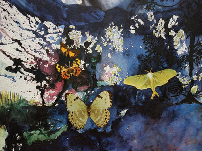 Salvador DALI : Alpes - Lithographie originale signée SNCF, Suite Papillon