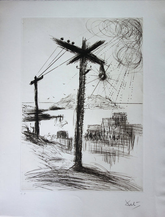 Salvador DALI : Telegraph Hill - Gravure originale signée