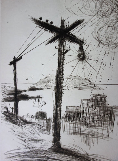 Salvador DALI : Telegraph Hill - Gravure originale signée