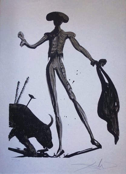 Salvador DALI : Torero noir - Lithographie originale signée