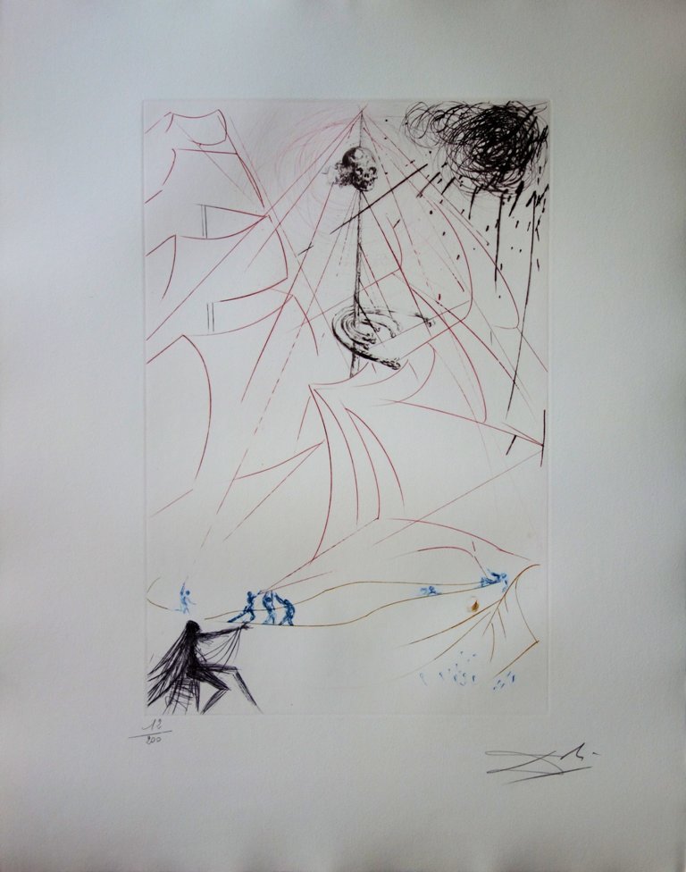 Salvador DALI: The Flying Dutchman: Homage to Wagner, Original signed engraving