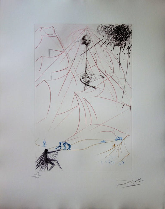 Salvador DALI : Le Vaisseau fantôme Hommage à Wagner - Gravure originale signée