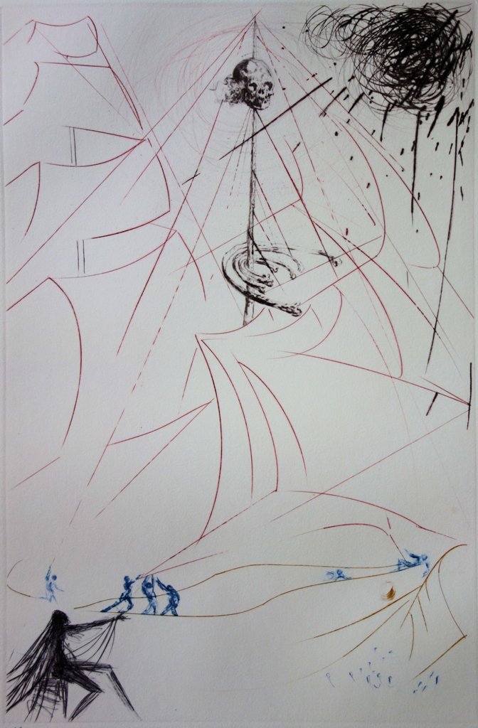 Salvador DALI: The Flying Dutchman: Homage to Wagner, Original signed engraving
