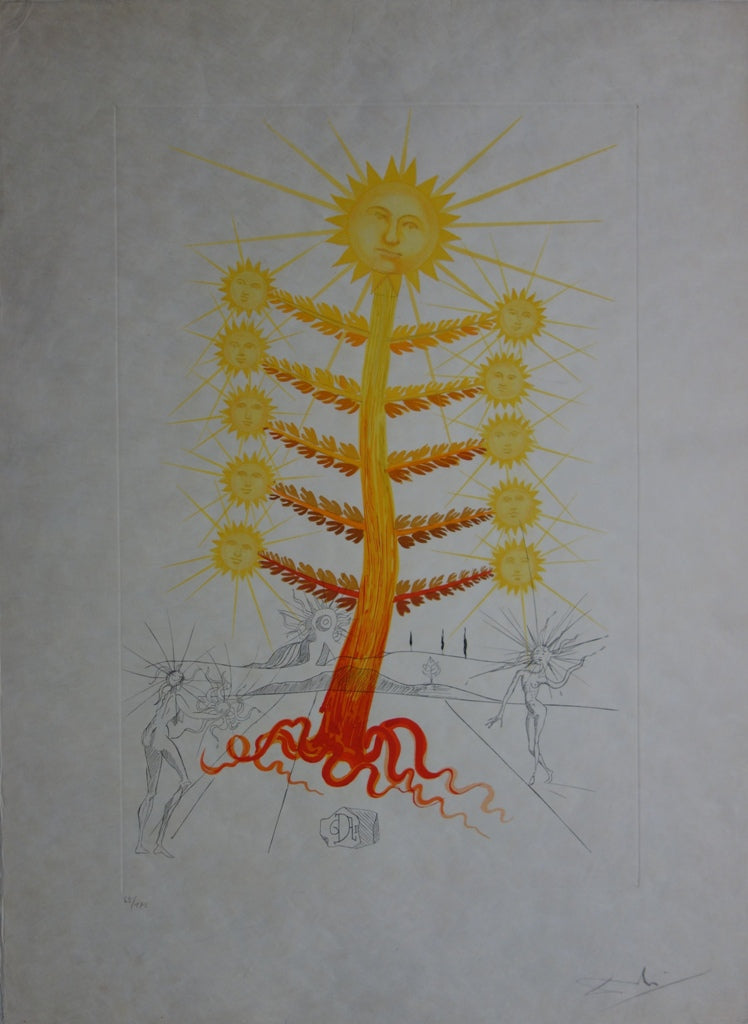 Salvador DALI : Soleil - Gravure originale signée