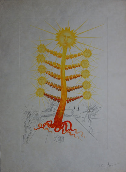 Salvador DALI : Soleil - Gravure originale signée
