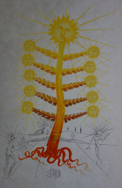 Salvador DALI : Soleil - Gravure originale signée