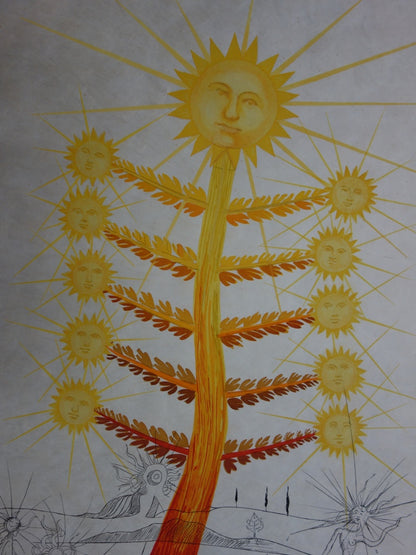 Salvador DALI : Soleil - Gravure originale signée
