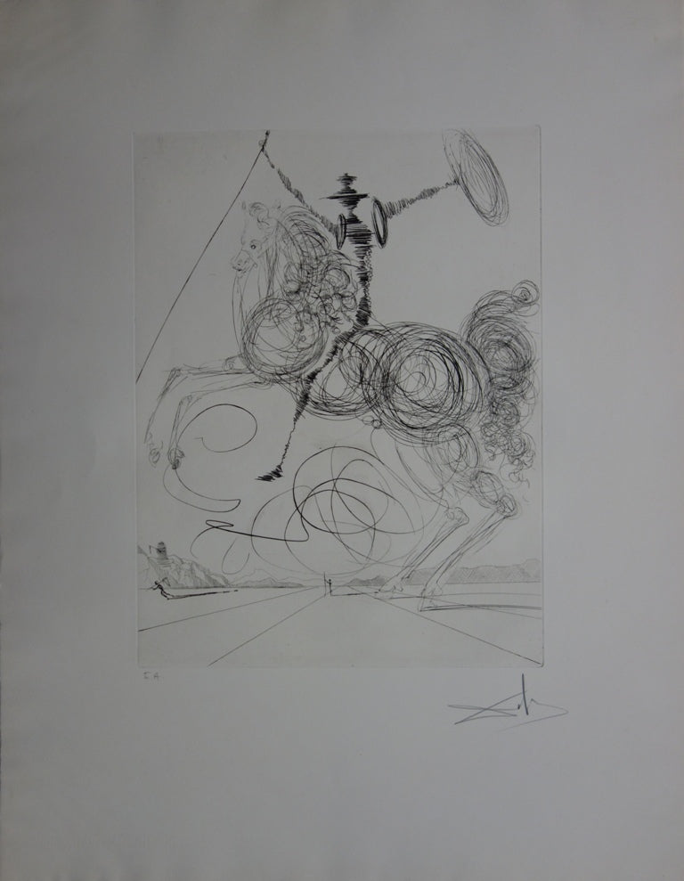 Salvador DALI : Don Quichotte - Gravure originale signée