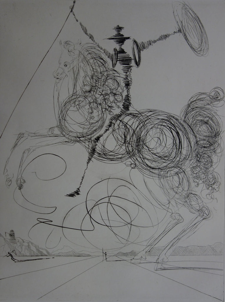 Salvador DALI : Don Quichotte - Gravure originale signée