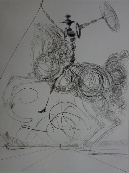 Salvador DALI : Don Quichotte - Gravure originale signée