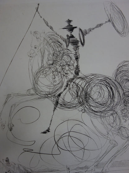 Salvador DALI : Don Quichotte - Gravure originale signée