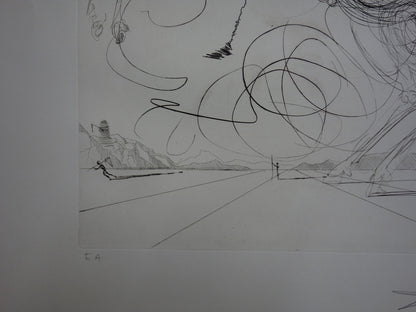 Salvador DALI : Don Quichotte - Gravure originale signée