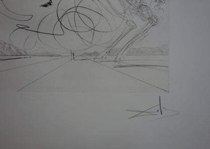Salvador DALI : Don Quichotte - Gravure originale signée