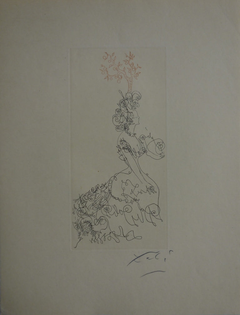 Salvador DALI : La Dame de l'Orangerie - Gravure originale signée