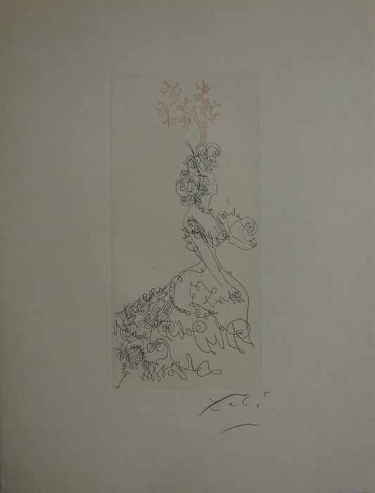 Salvador DALI : La Dame de l'Orangerie - Gravure originale signée