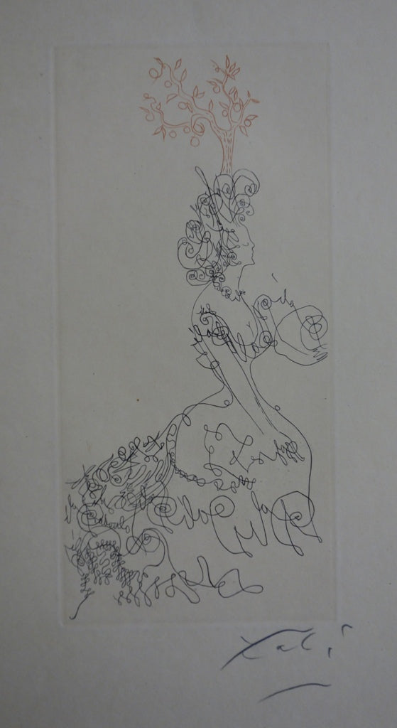 Salvador DALI : La Dame de l'Orangerie - Gravure originale signée