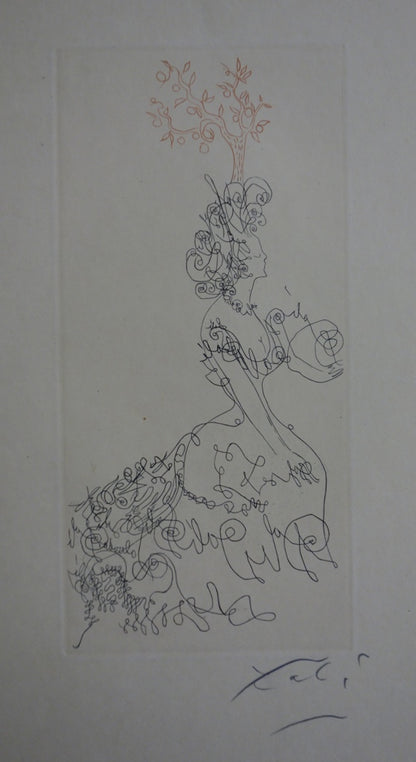Salvador DALI : La Dame de l'Orangerie - Gravure originale signée