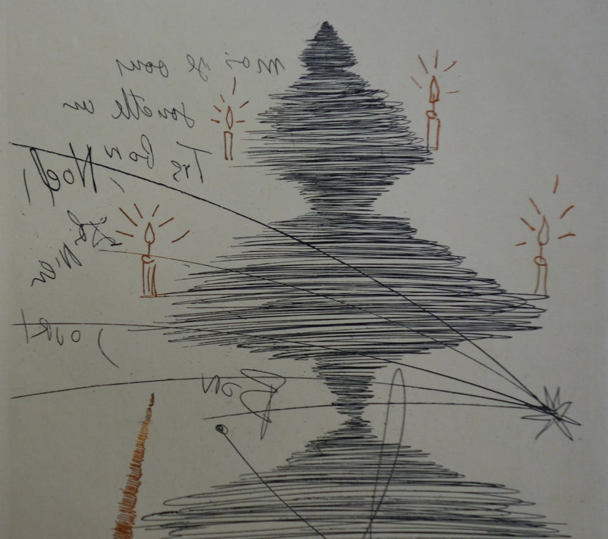 Salvador DALI : Arbre de Noël à la Licorne - Gravure originale signée