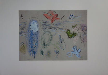 Marc CHAGALL: Adam and Eve expelled from paradise - Signed lithograph