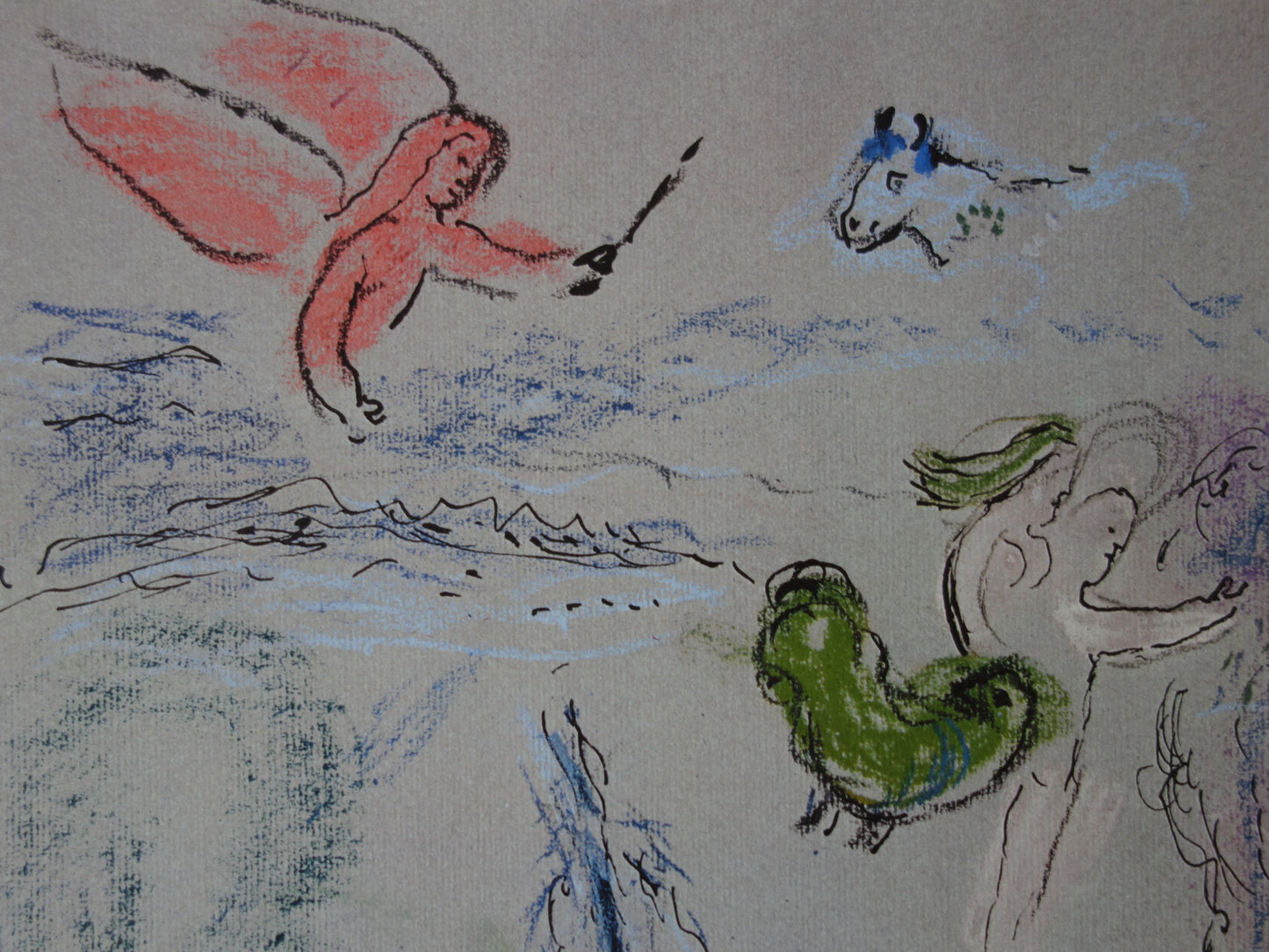 Marc CHAGALL: Adam and Eve expelled from paradise - Signed lithograph