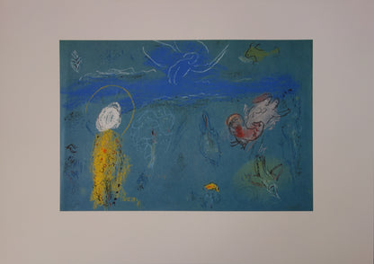 Marc CHAGALL : Adam et Eve chassés du paradis - Lithographie signée