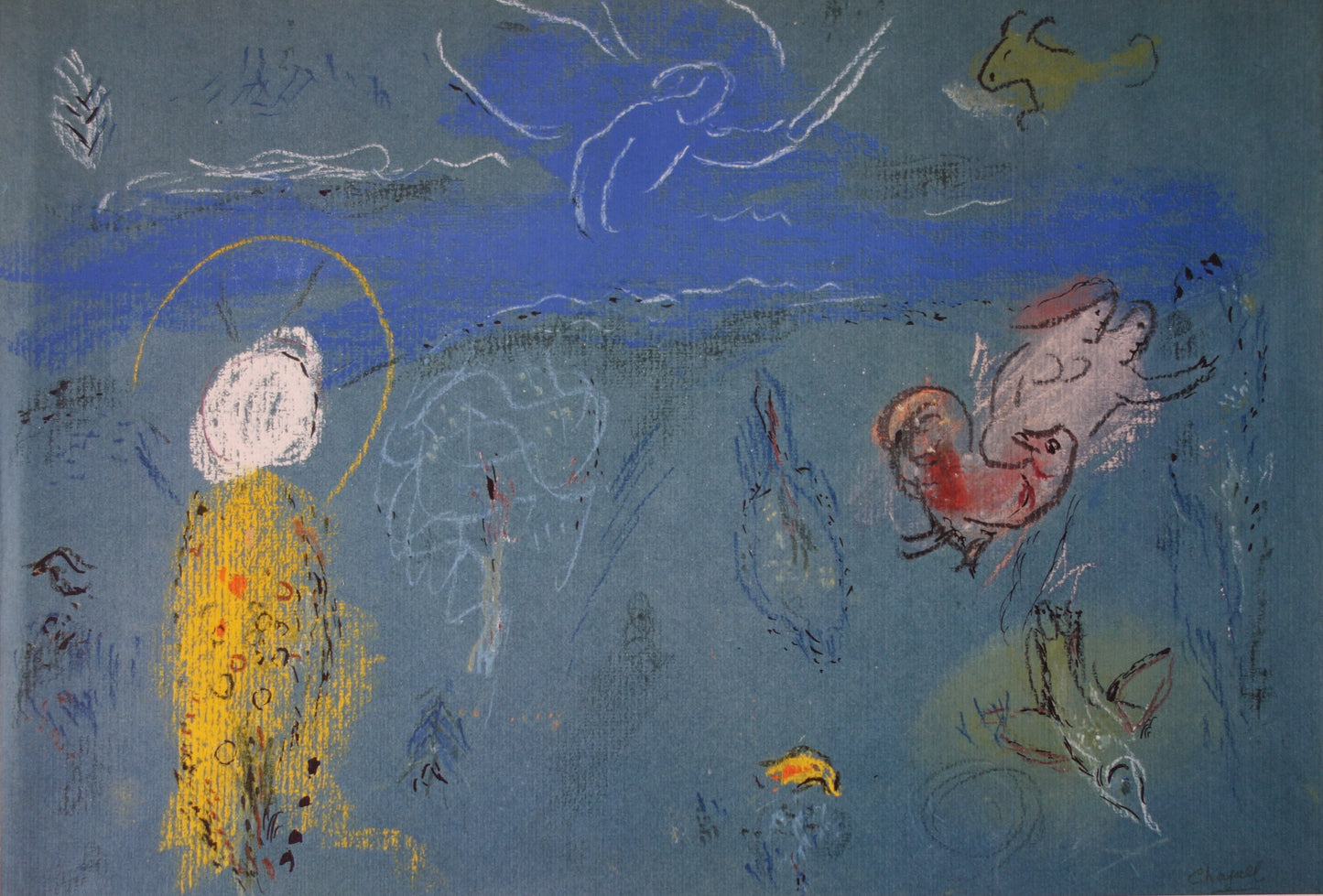 Marc CHAGALL : Adam et Eve chassés du paradis - Lithographie signée