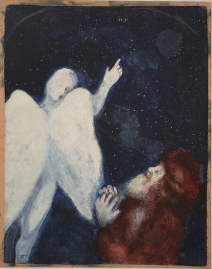 Marc CHAGALL: Noé recibe el encargo de construir el Arca - Litografía firmada