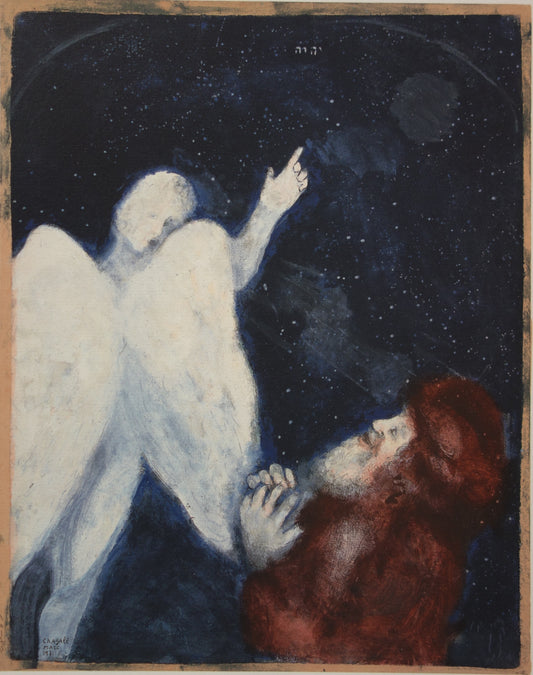 Marc CHAGALL: Noé recibe el encargo de construir el Arca - Litografía firmada