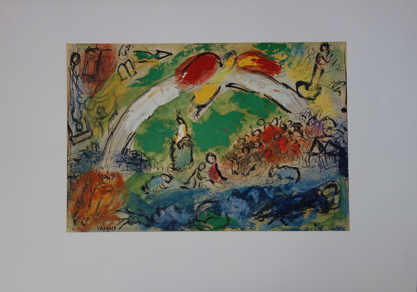 Marc CHAGALL: Noé y el arco iris - Litografía firmada