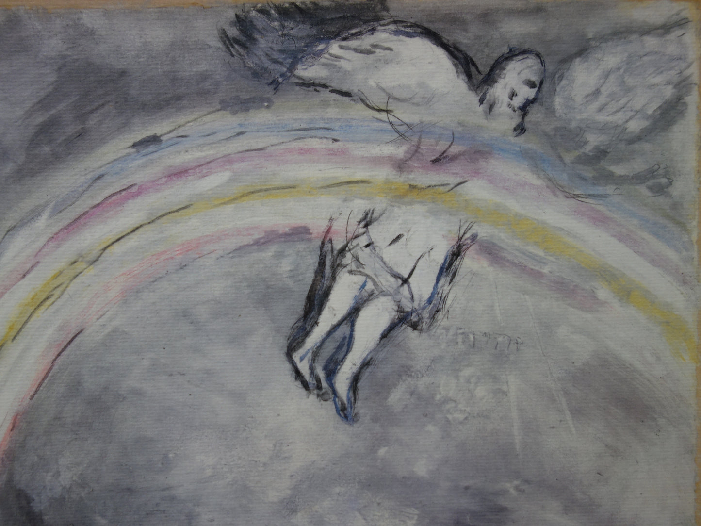 Marc CHAGALL : L'arc-en-ciel - entre Dieu et la Terre - Lithographie signée