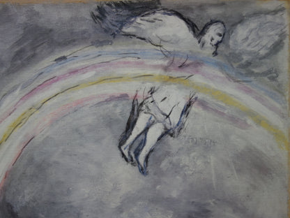 Marc CHAGALL : L'arc-en-ciel - entre Dieu et la Terre - Lithographie signée