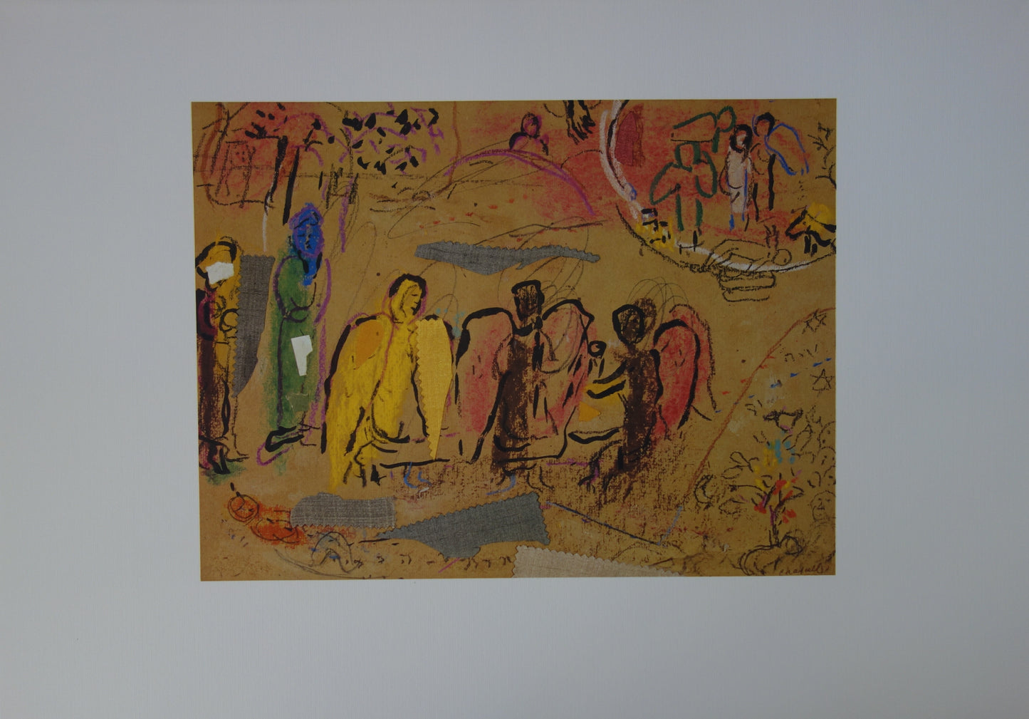 Marc CHAGALL: Abraham and the three Angels - Signed lithograph