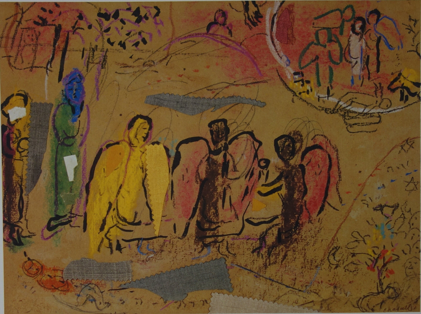 Marc CHAGALL: Abraham and the three Angels - Signed lithograph