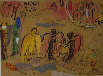 Marc CHAGALL: Abraham and the three Angels - Signed lithograph