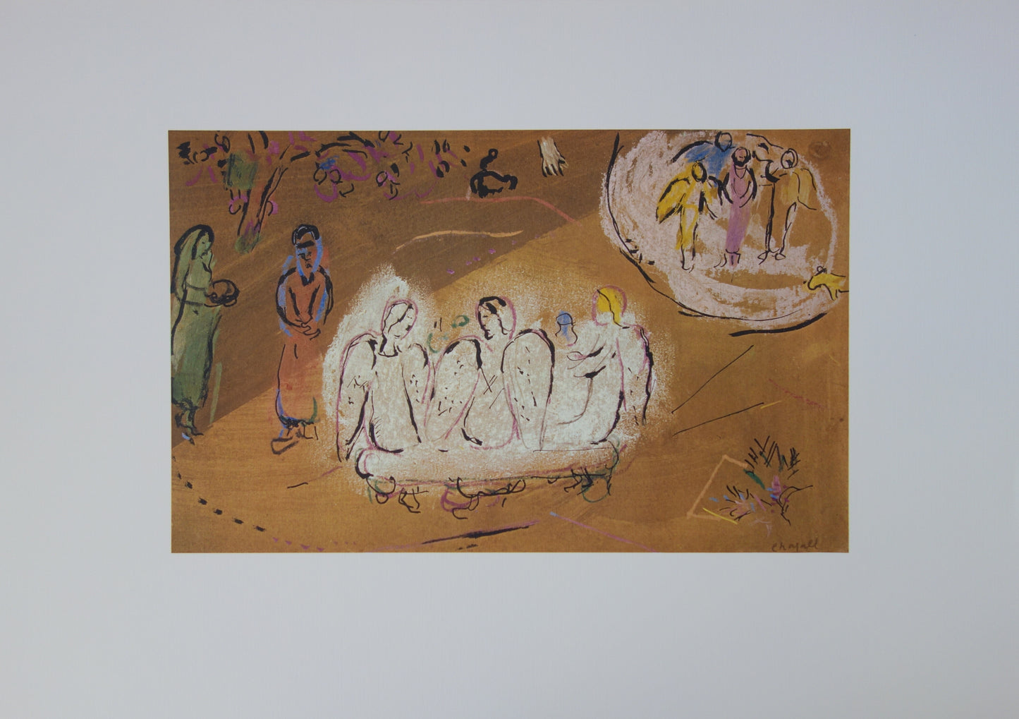 Marc CHAGALL : Abraham et les trois Anges - Lithographie signée