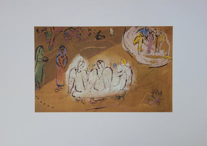 Marc CHAGALL : Abraham et les trois Anges - Lithographie signée