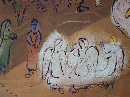 Marc CHAGALL : Abraham et les trois Anges - Lithographie signée