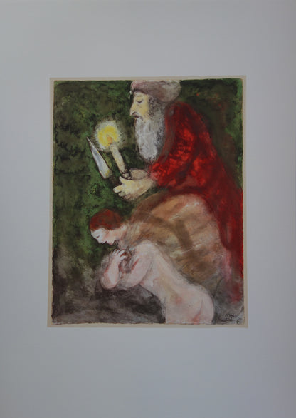 Marc CHAGALL: Abraham and Isaac towards the place of sacrifice - Signed lithograph