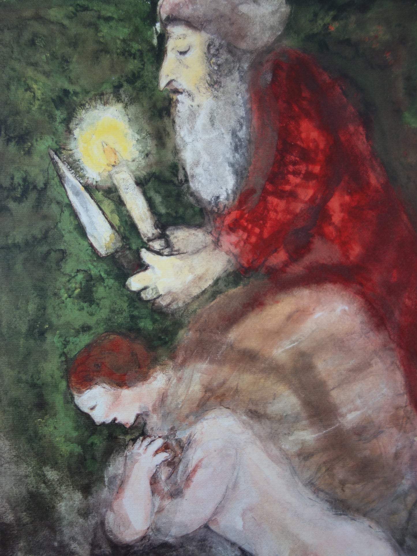 Marc CHAGALL: Abraham and Isaac towards the place of sacrifice - Signed lithograph