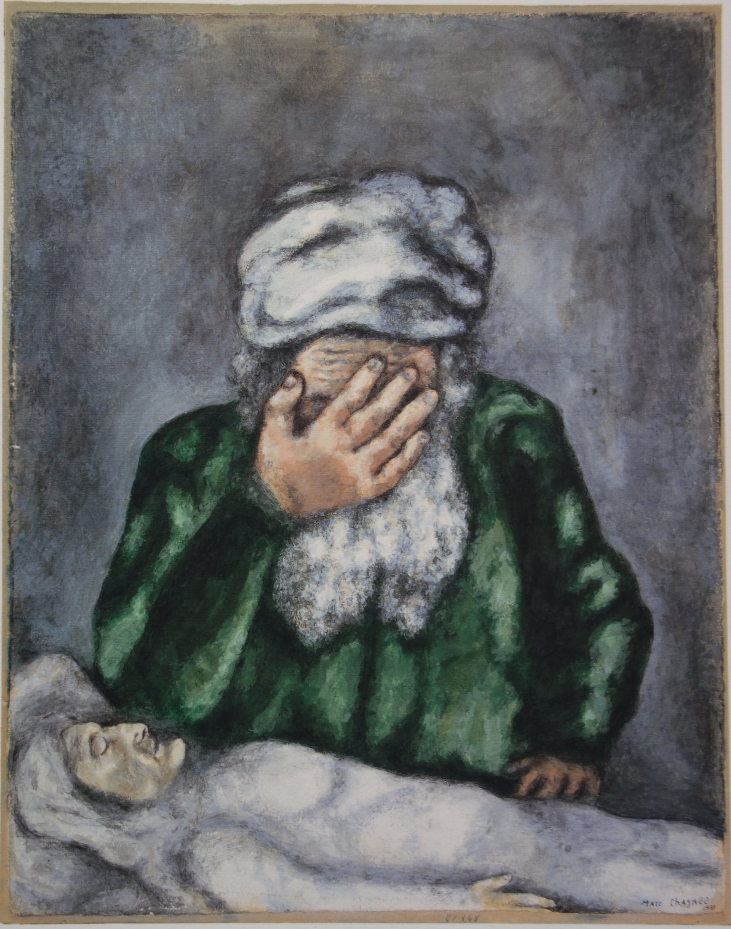 Marc CHAGALL : Abraham pleurant Sarah - Lithographie signée